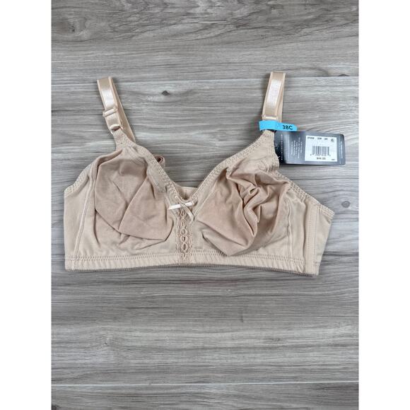 Bali Double Support‎ Cotton Wirefree Bra, Soft Taupe, Size 38C - Picture 3 of 7